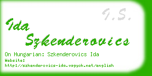 ida szkenderovics business card
